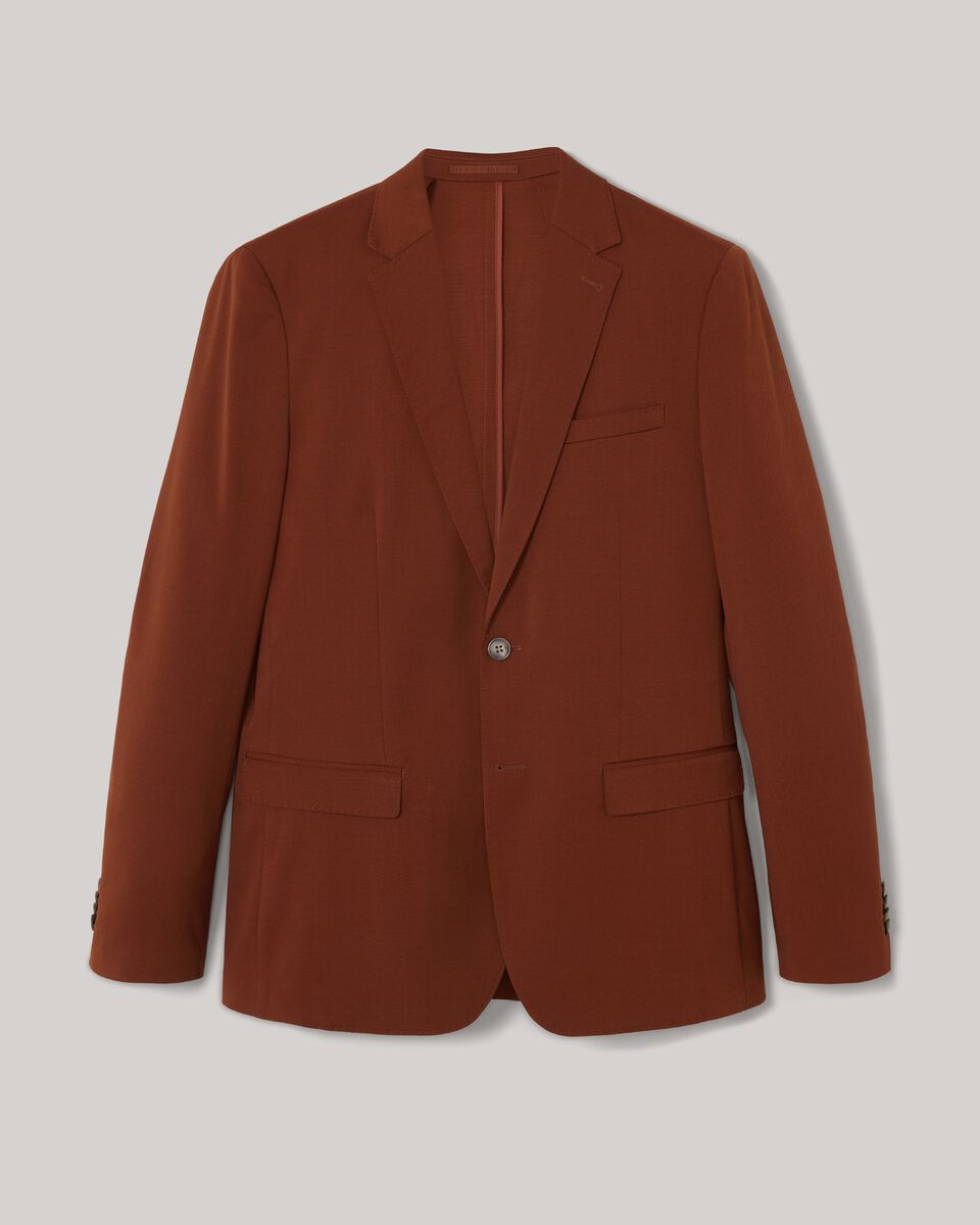 Wool Blend Soft Tailored Jacket, Terracotta, hi-res